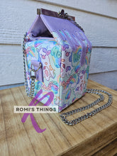 Load image into Gallery viewer, Rainbow Boo Cow - Juice Carton Purse