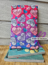 Load image into Gallery viewer, Blazing Hearts- QUILTED Book sleeve