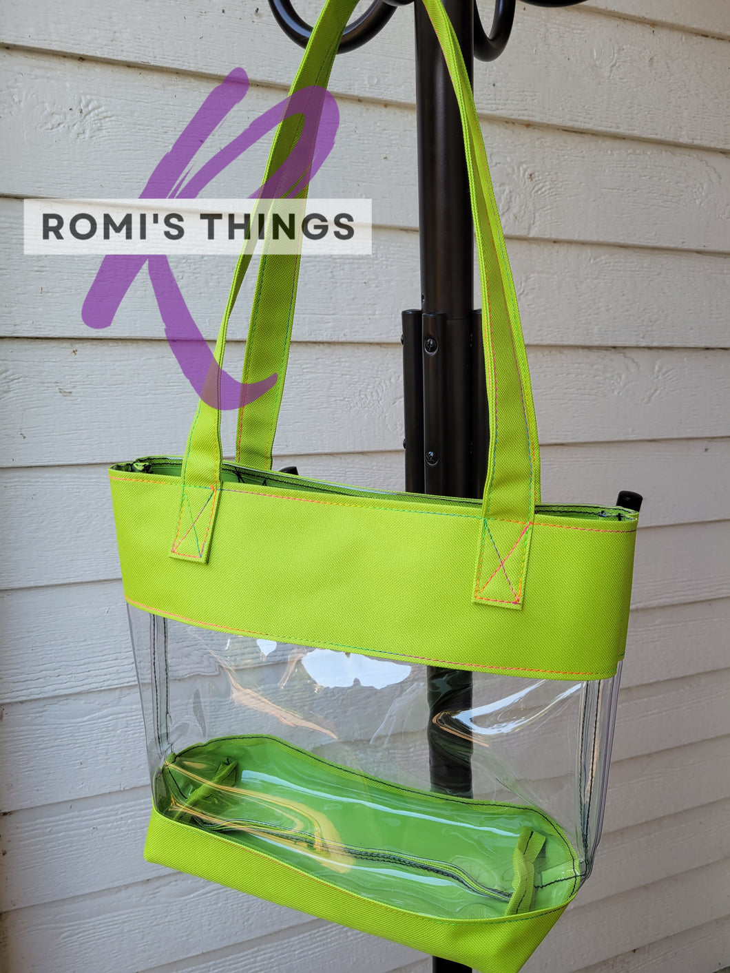 Lime Green Clear Tote