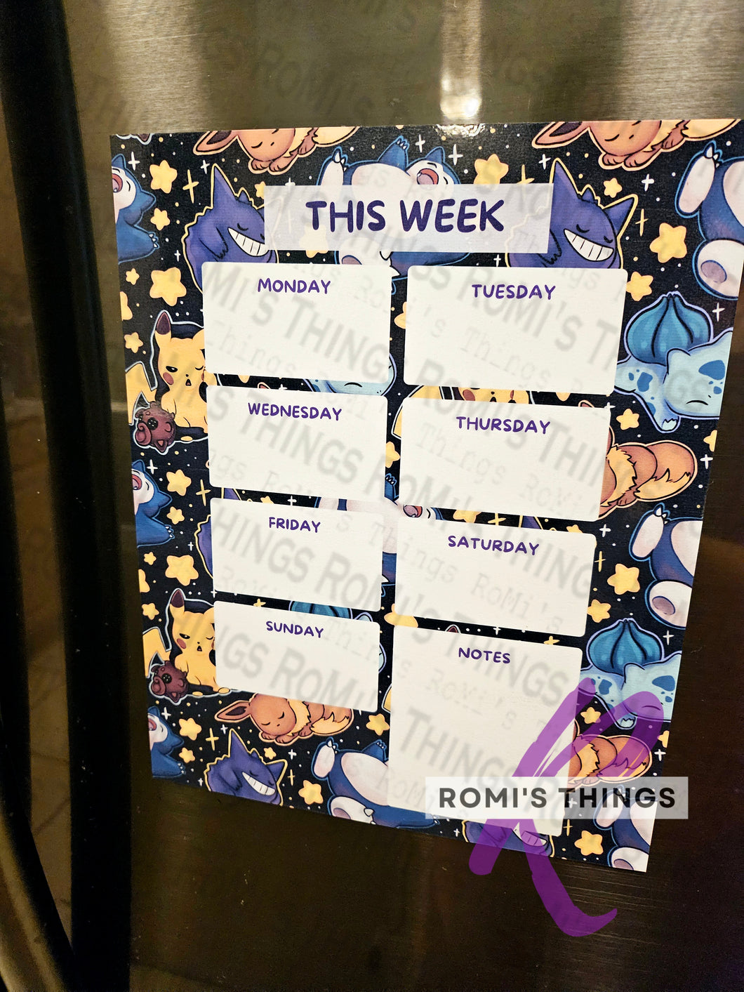 Sleepy Monsters - Weekly Calendar Magnet