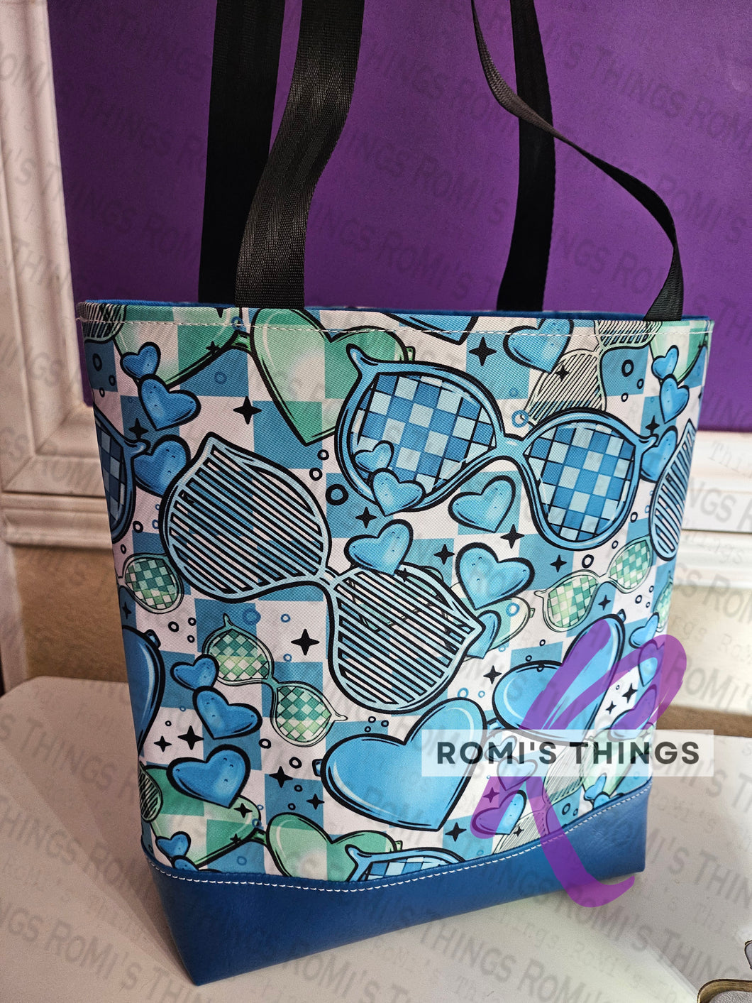 Blue Sunglasses Tote Bag