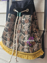 Load image into Gallery viewer, Death moth floral Canvas backpack
