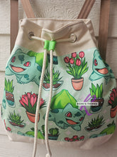 Load image into Gallery viewer, Plant monster Canvas backpack
