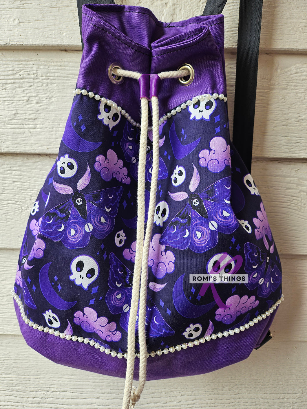 Purple Moth Canvas backpack