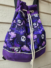 Load image into Gallery viewer, Purple Moth Canvas backpack
