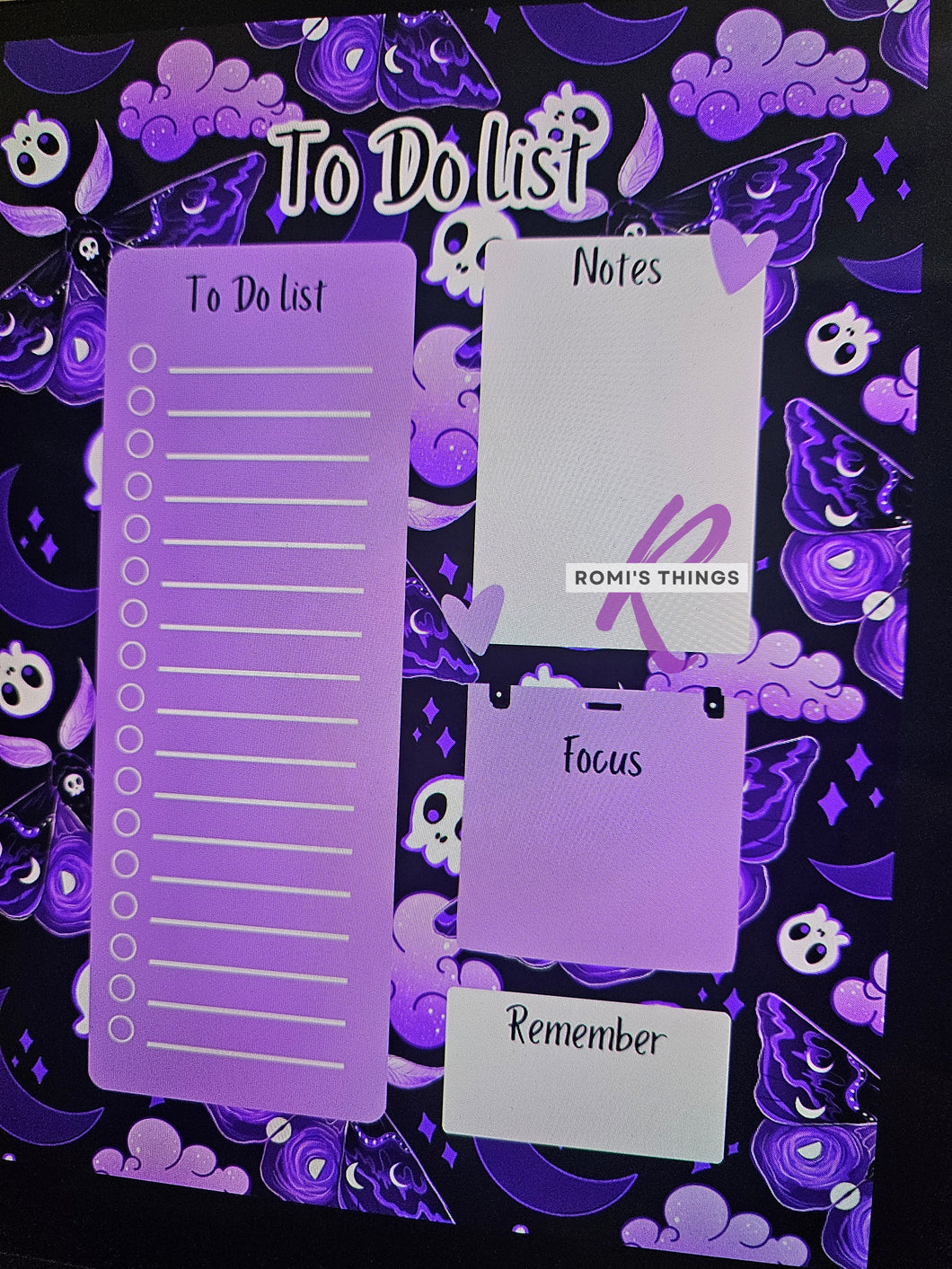 Purple Goth Moth Planner Magnet