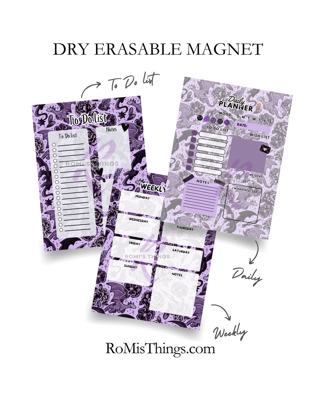 Purple Dragon Planner Magnet