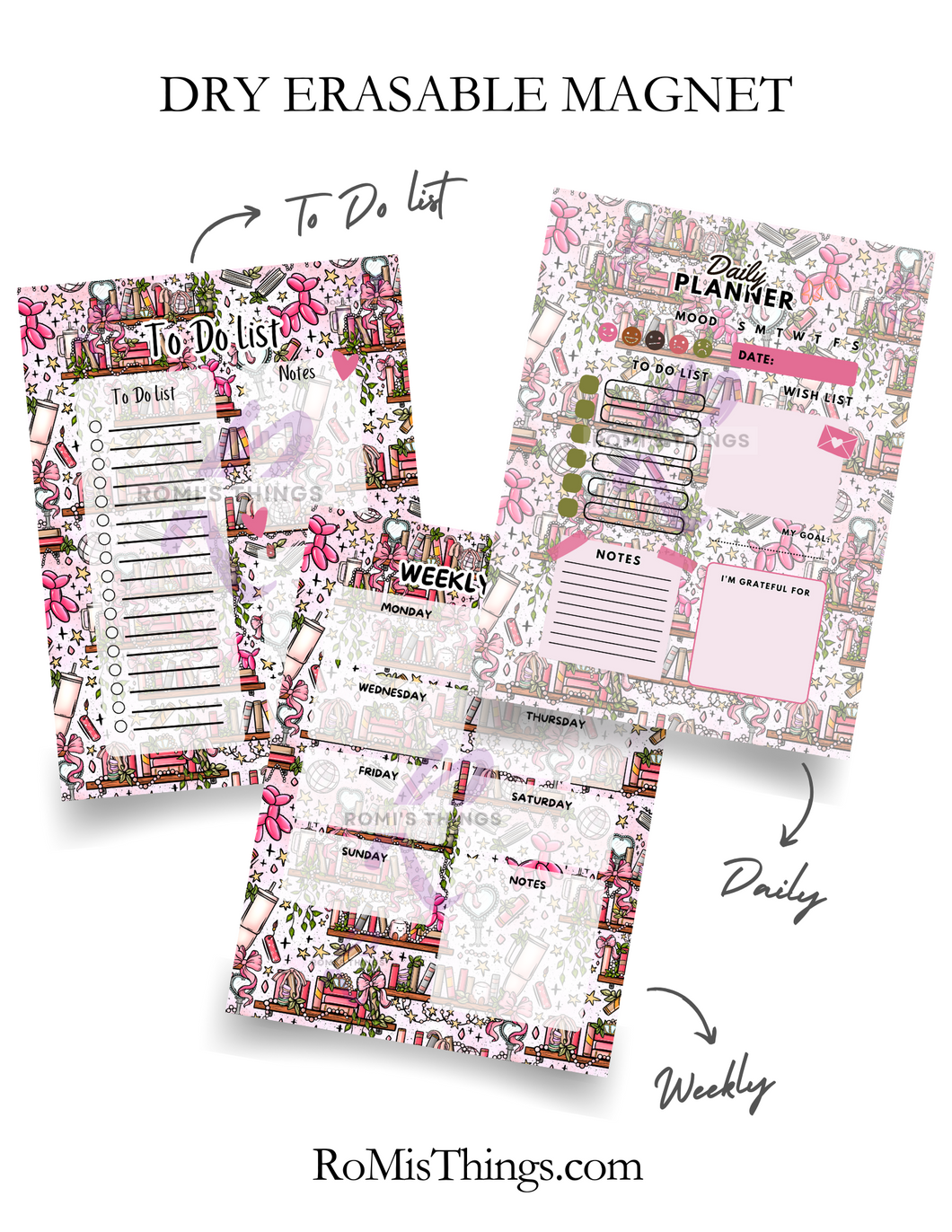 Coquette Books pink Planner Magnet