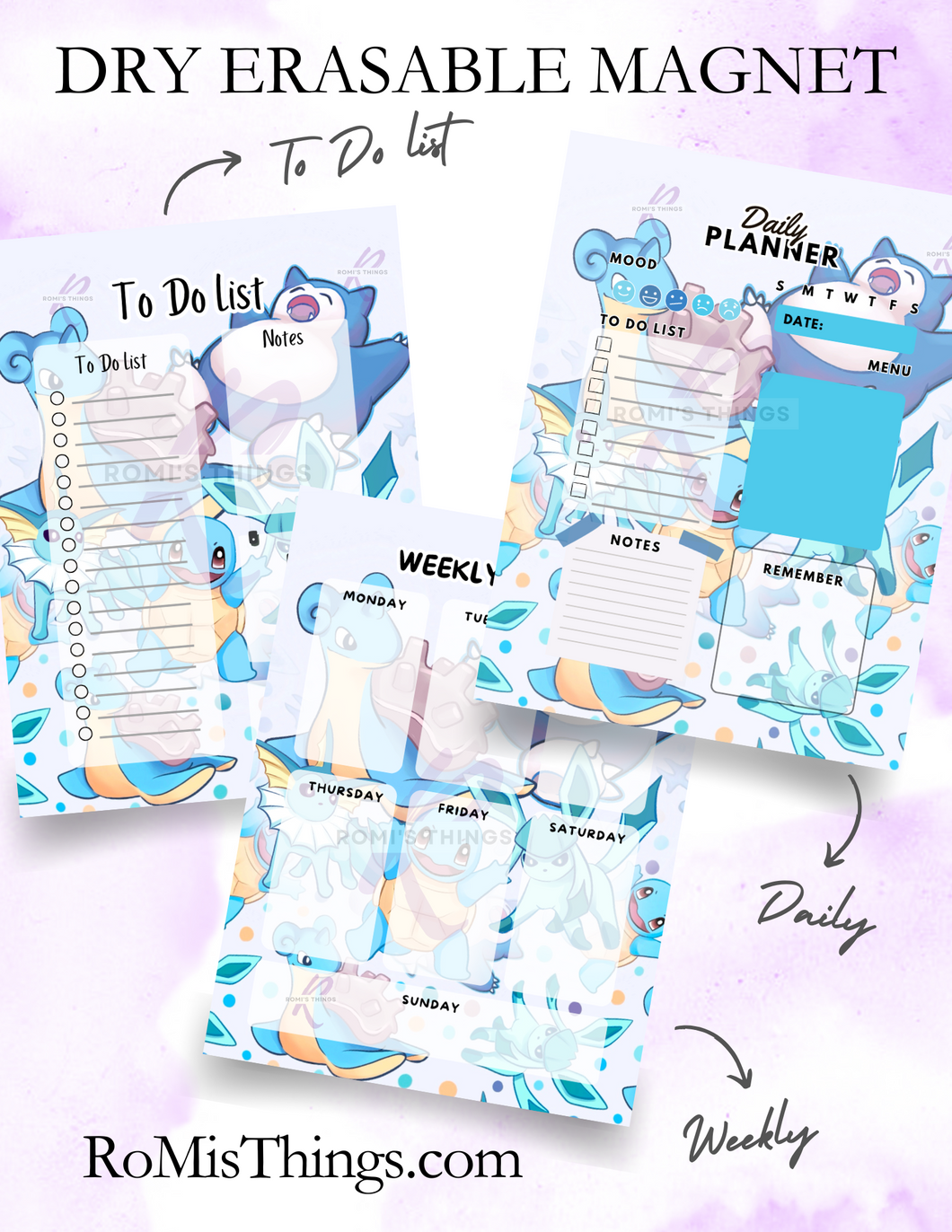 Blue Pocket monster Planner Magnet