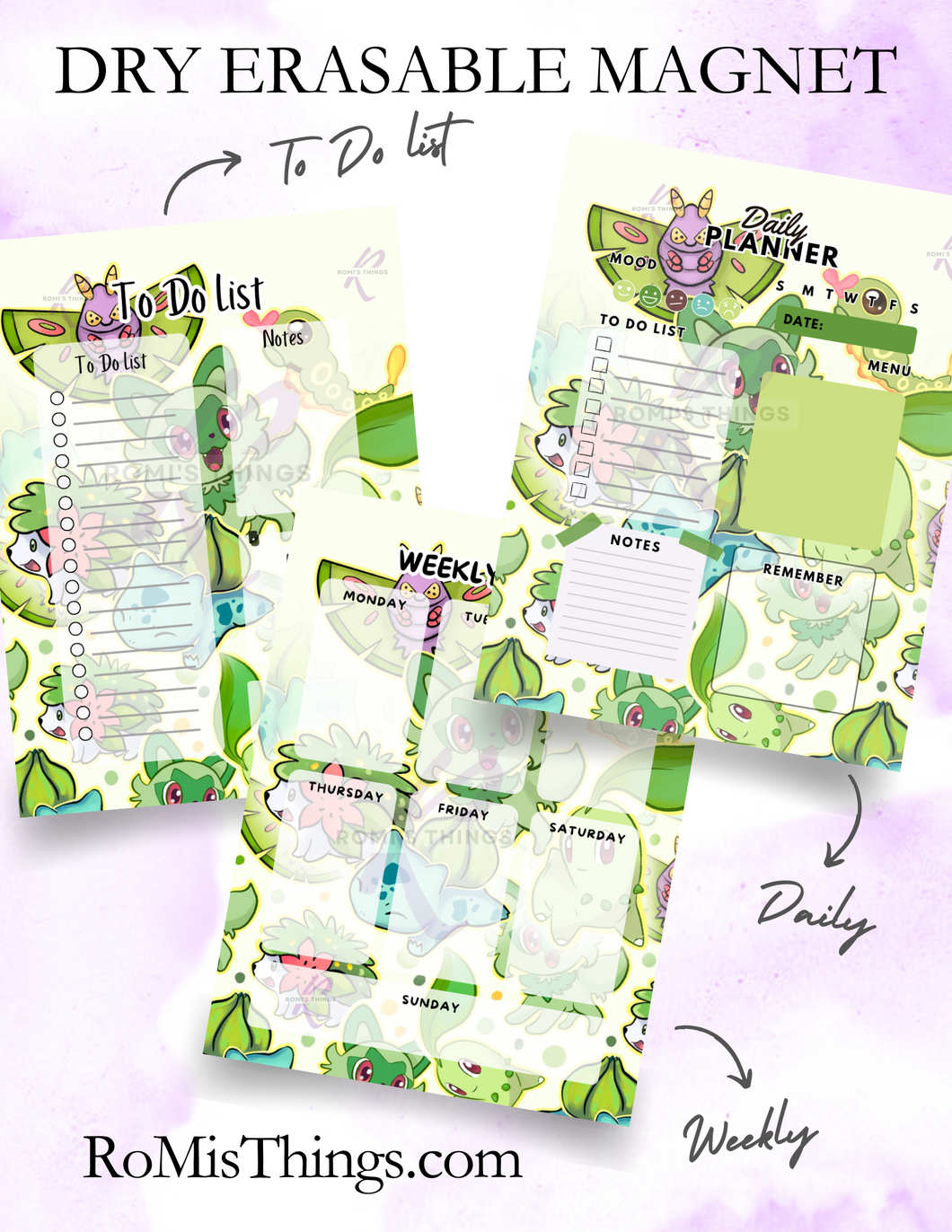 Green Pocket monster Planner Magnet