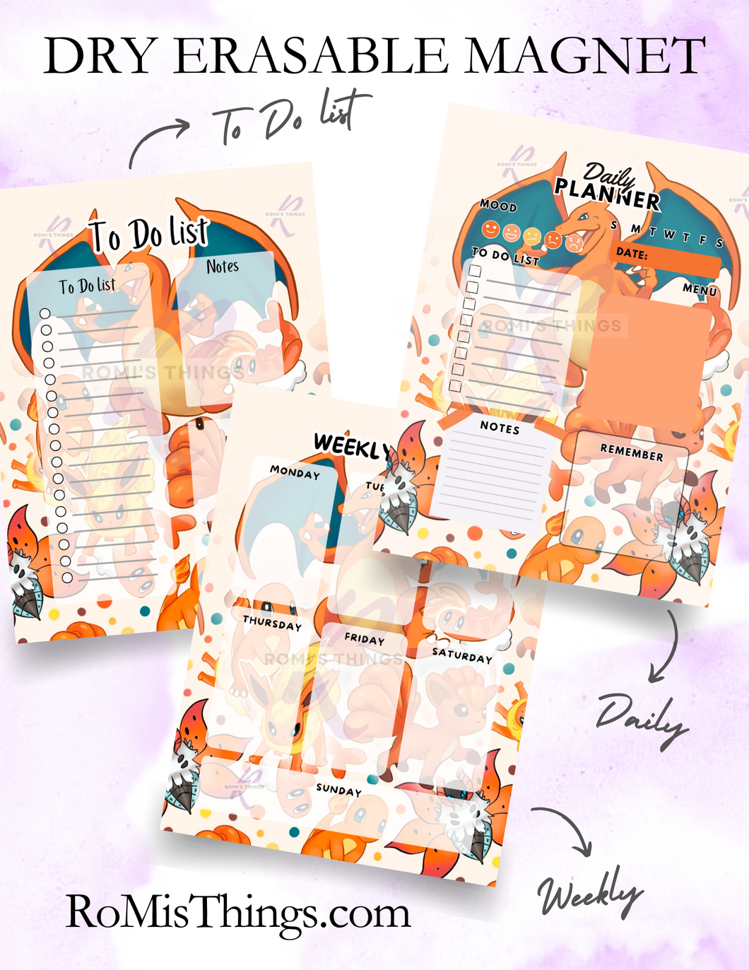 Orange Pocket monster Planner Magnet