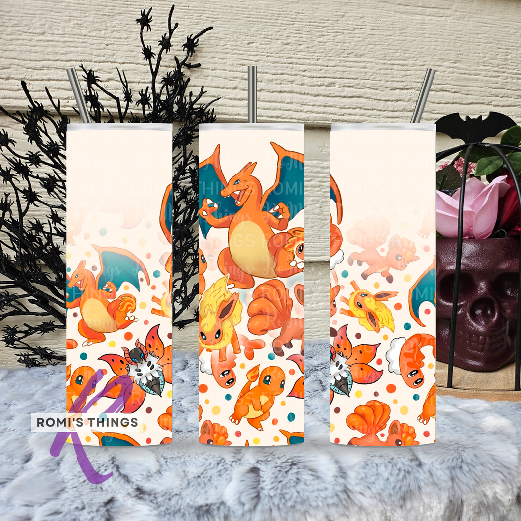 Orange Pocket Monsters 20 oz Tumbler