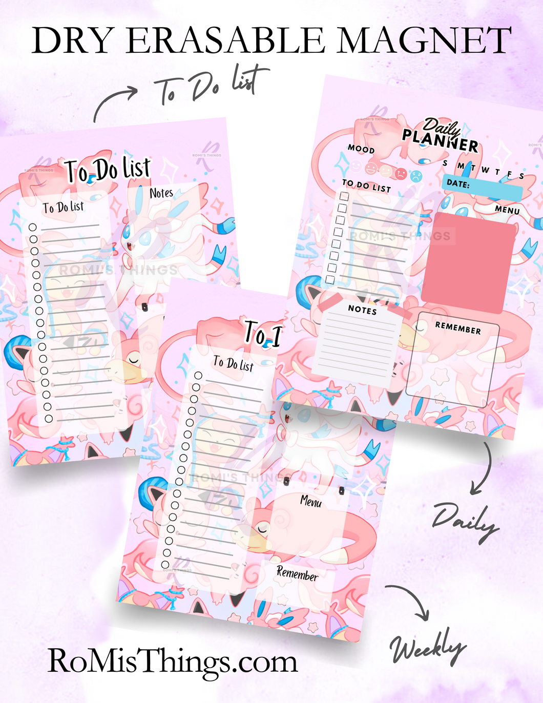 Pink Pocket monster Planner Magnet