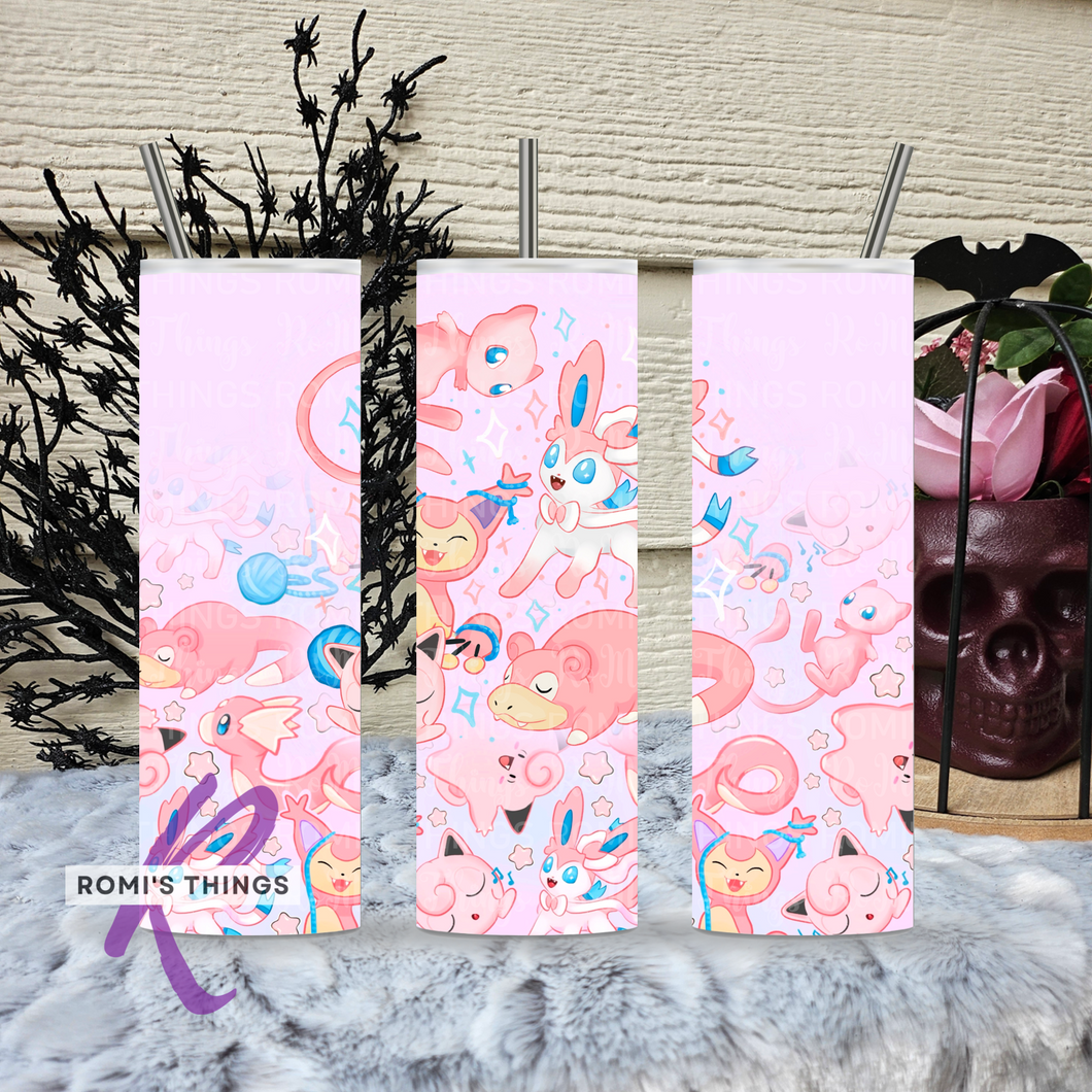 Pink Pocket Monsters 20 oz Tumbler