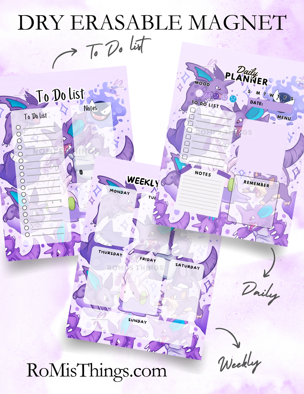 Purple Pocket monster Planner Magnet