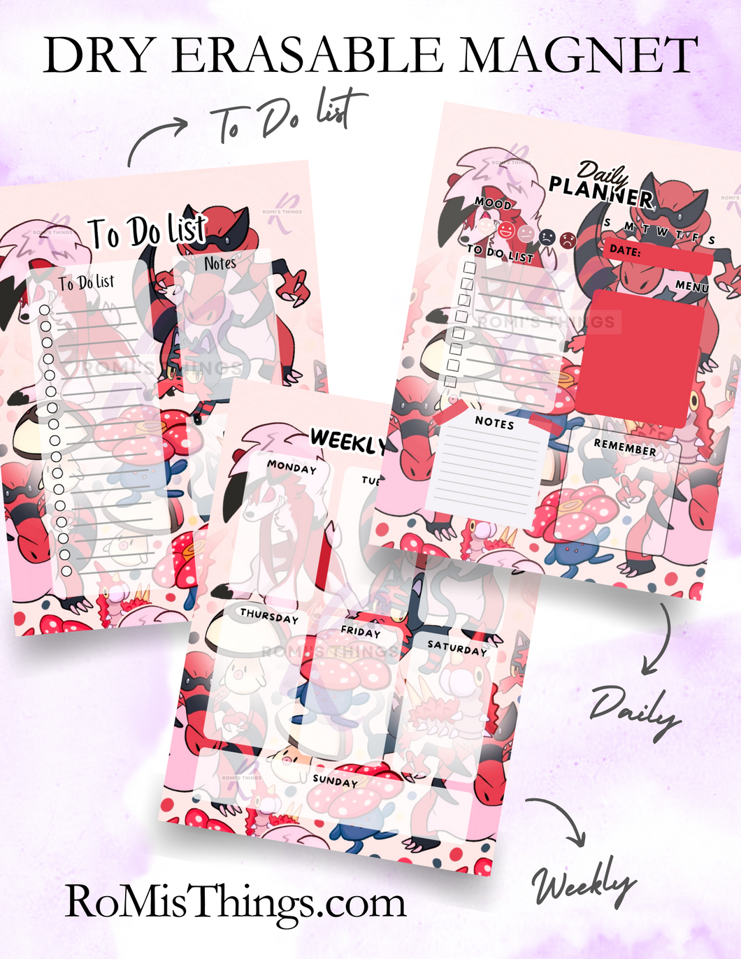 Red Pocket monster Planner Magnet