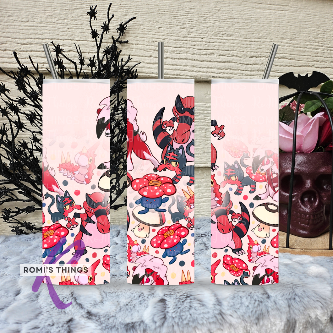 Red Pocket Monsters 20 oz Tumbler