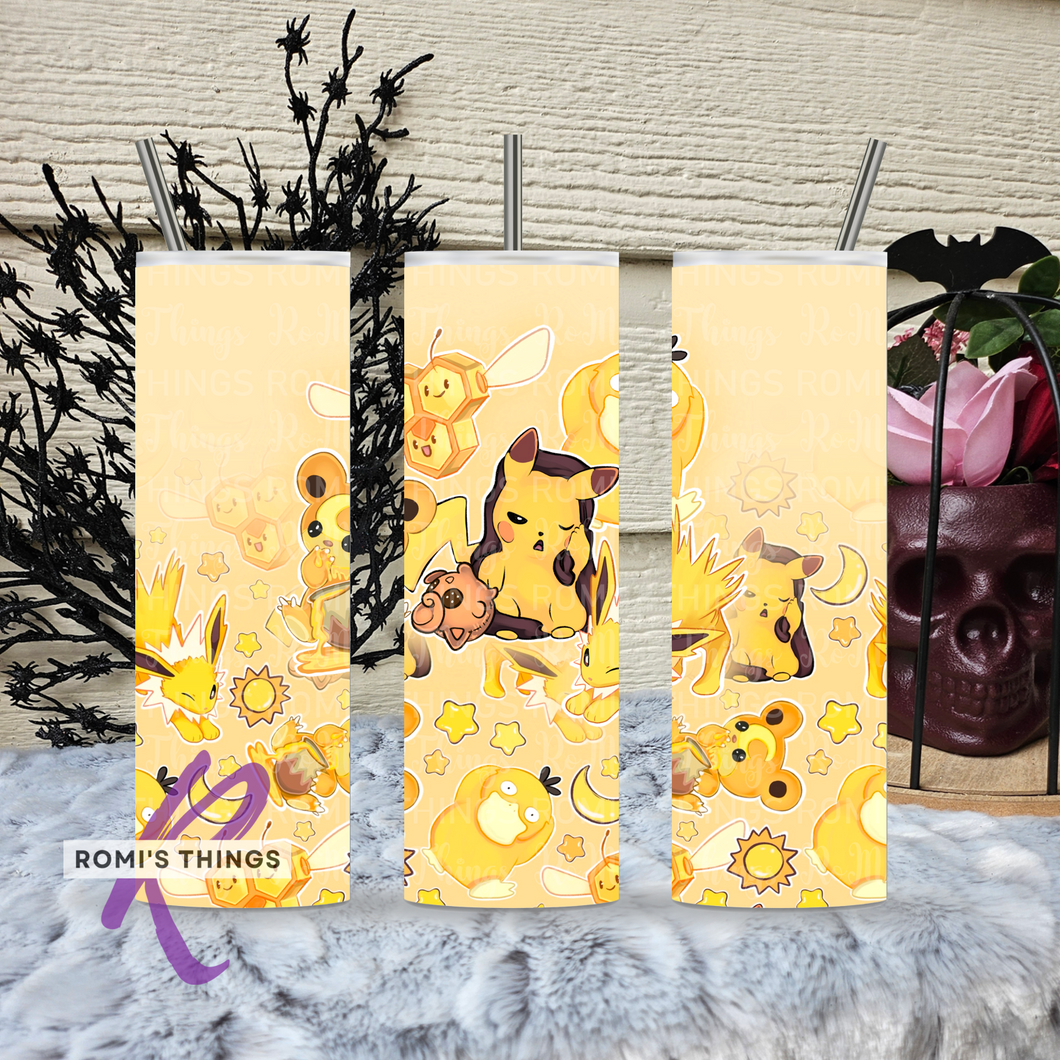 Yellow Pocket Monsters 20 oz Tumbler