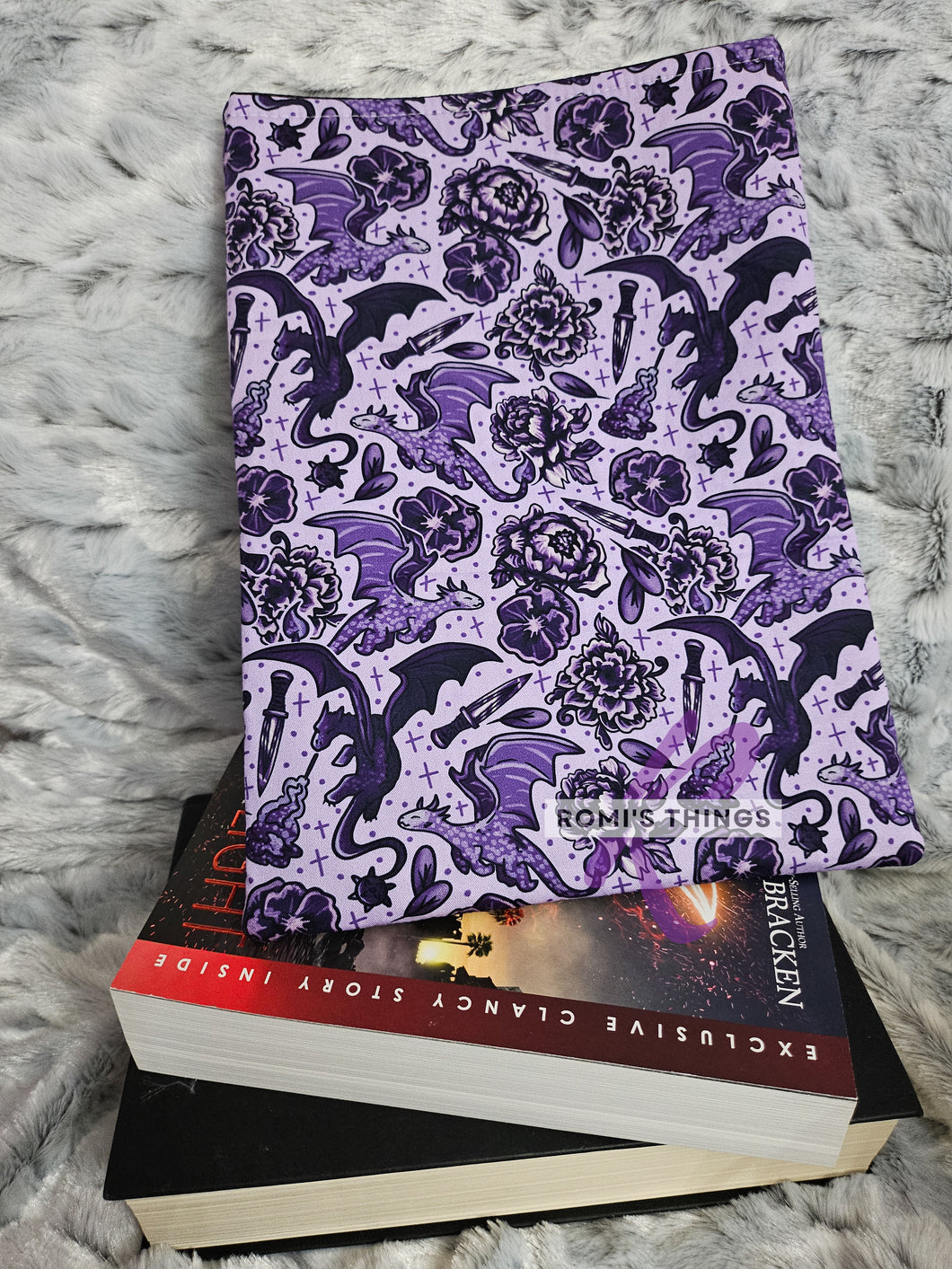 Purple Dragon -  LARGE Book sleeve