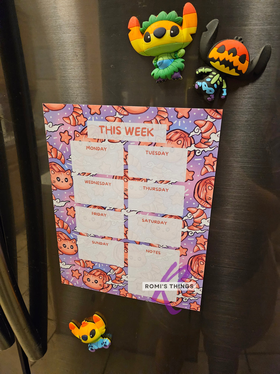 Croissant Cats - Weekly Calendar Magnet