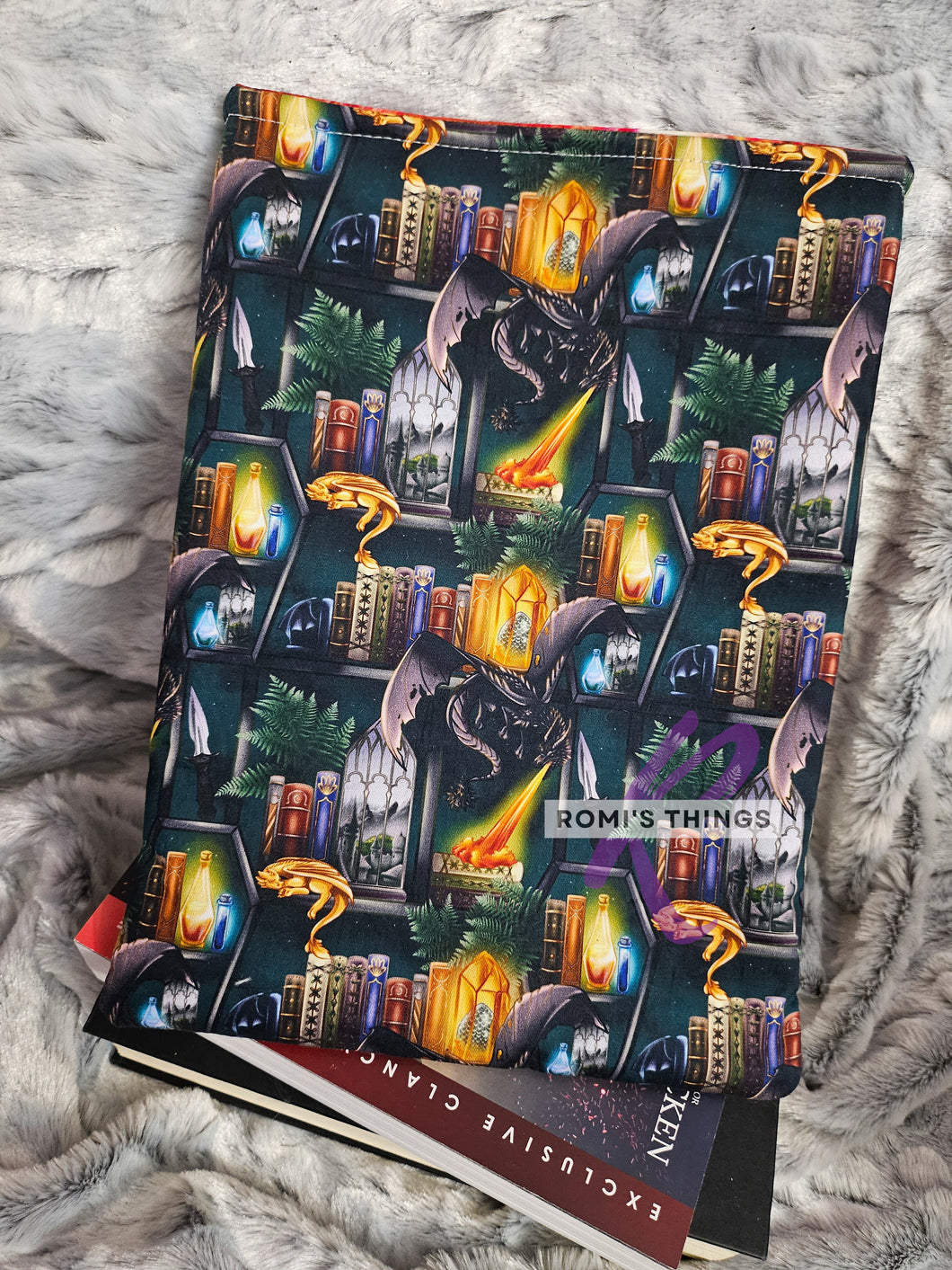 Orange Fire Dragon -  LARGE Book sleeve