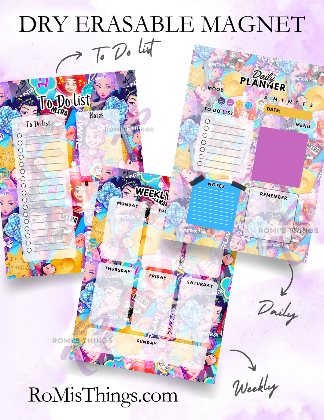 Kpop hunters Planner Magnet