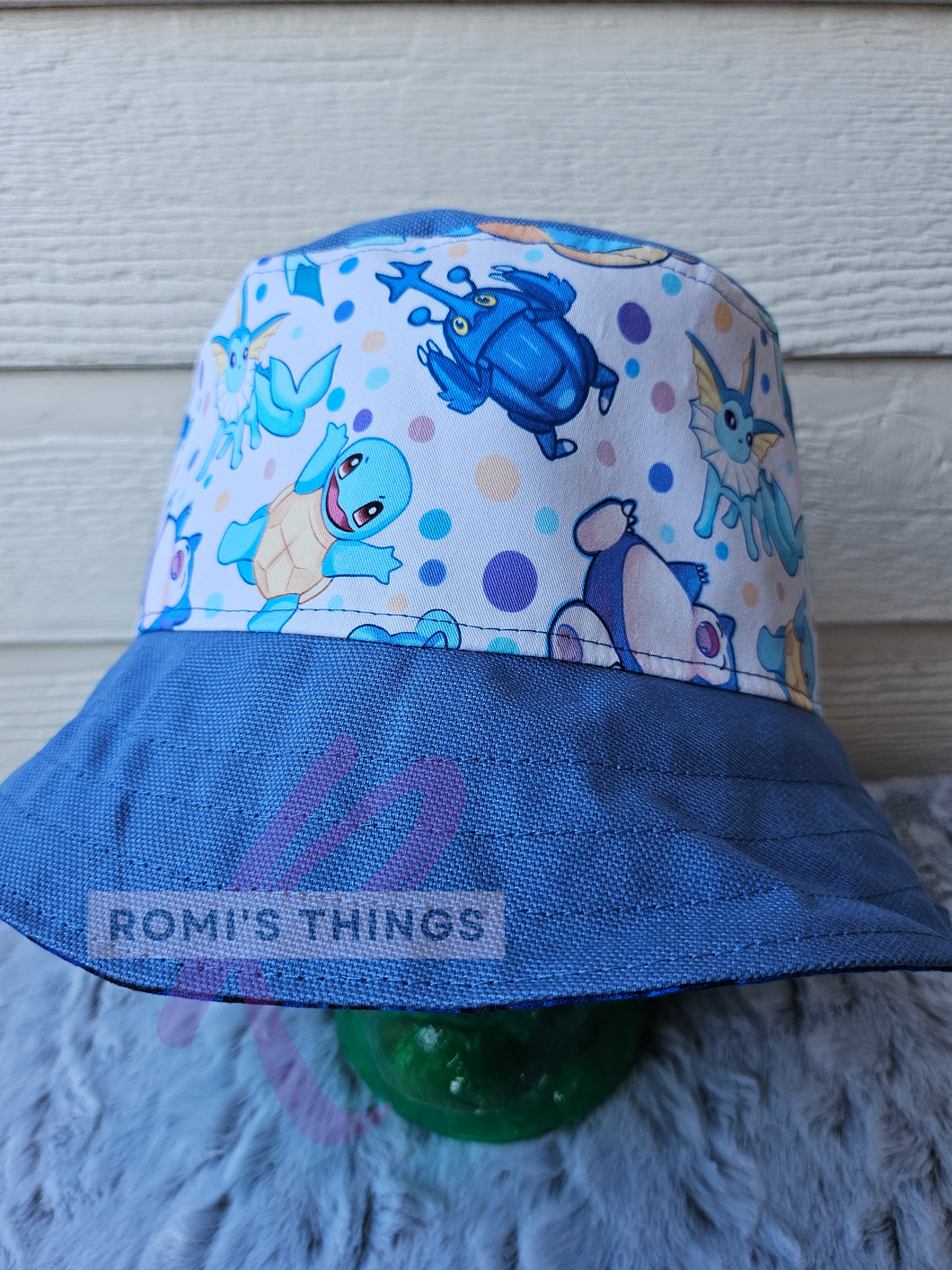 Blue Pocket Monsters - LARGE Bucket hat